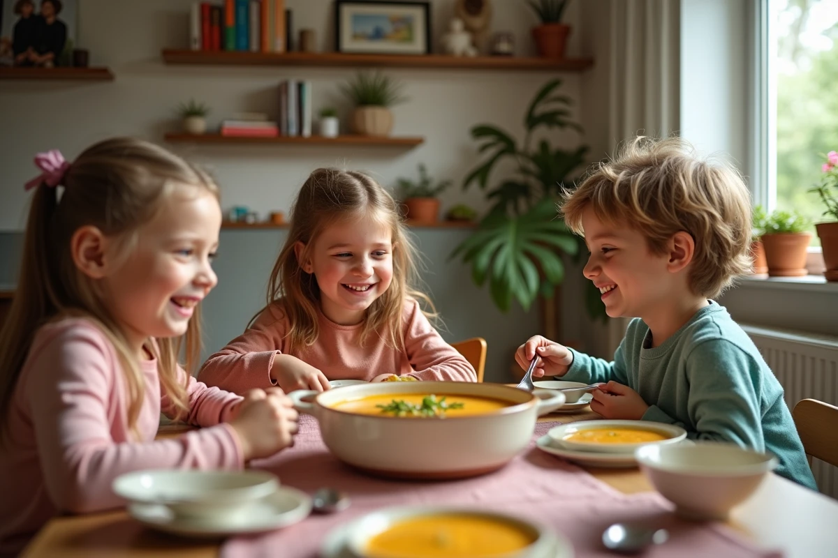 Trois enfants autour d