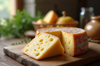 Fromage corse traditionnel sur une table en bois
