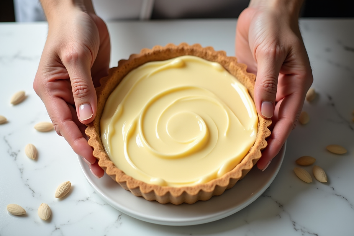 Mains étalant la crème d